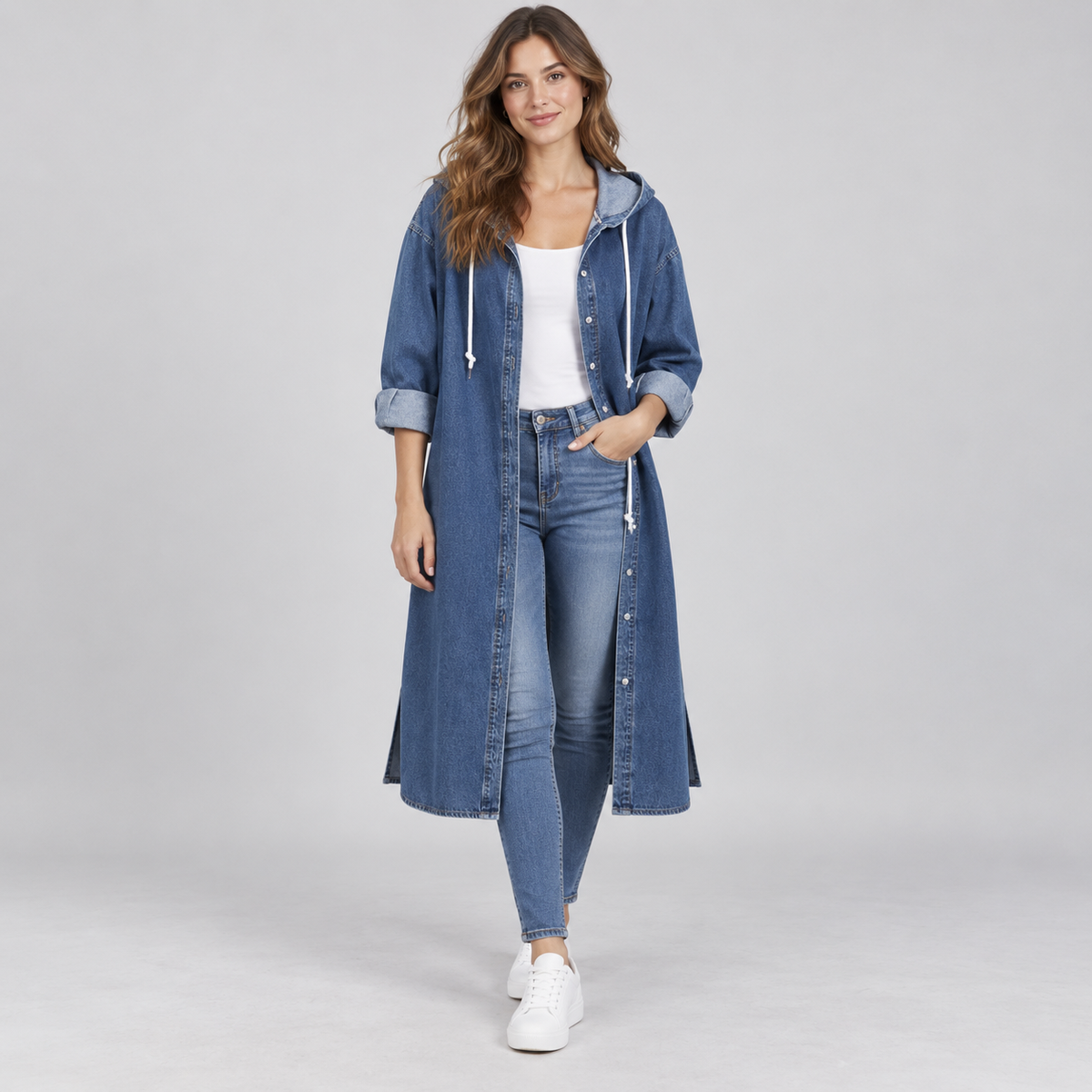 GABAN EN JEAN PARA DAMA