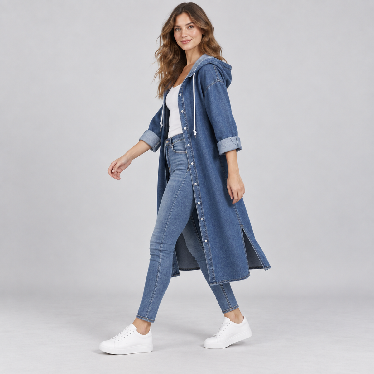 GABAN EN JEAN PARA DAMA