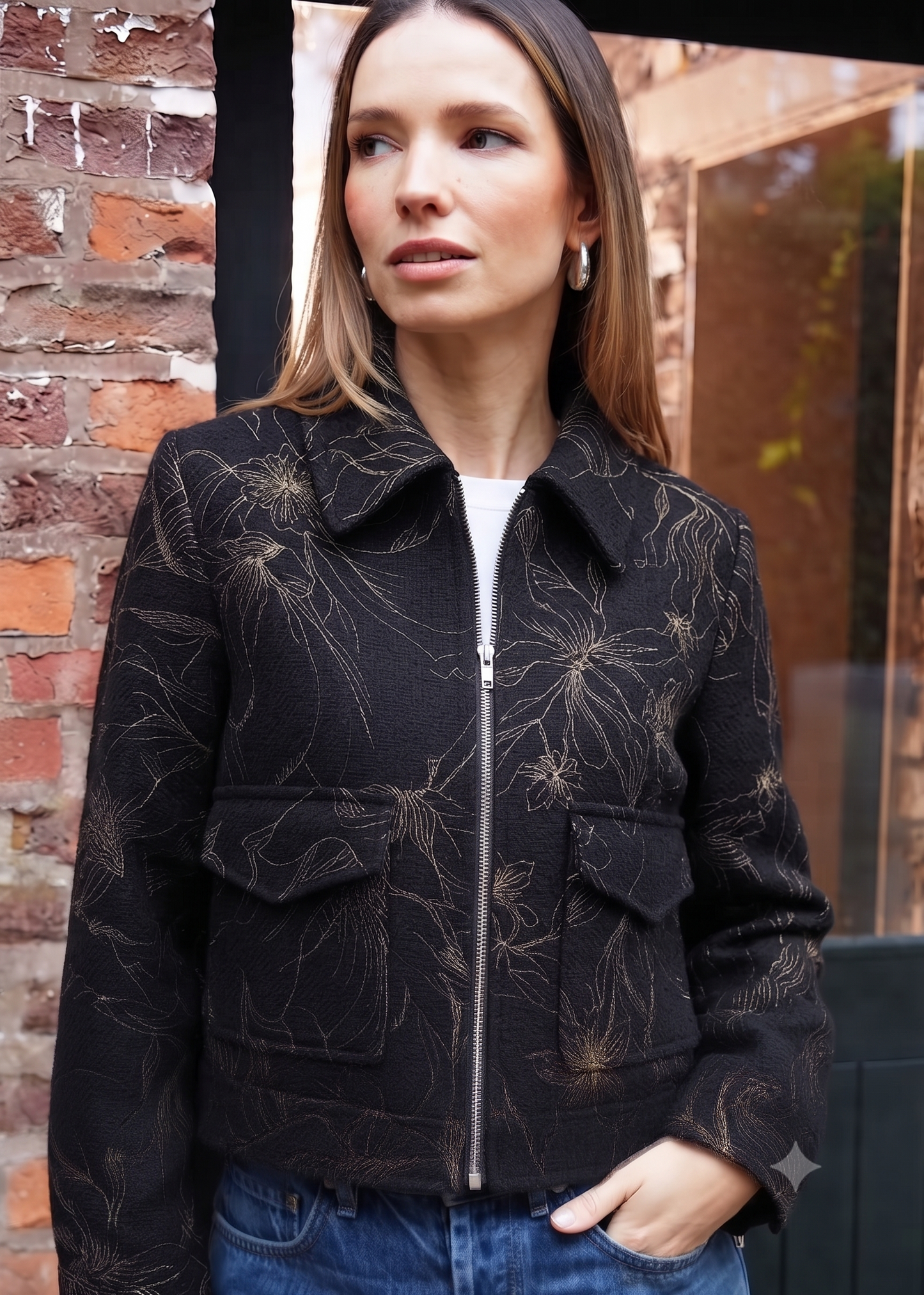 CHAQUETA SIENNA PAÑO ESTAMPADO